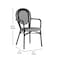 Flash Furniture Lourdes Thonet French Bistro Stacking Chair w/Arms, Black and White PE Rattan and Black Alum Frame SDA-AD642002A-BKWH-BK-GG - alternate 7